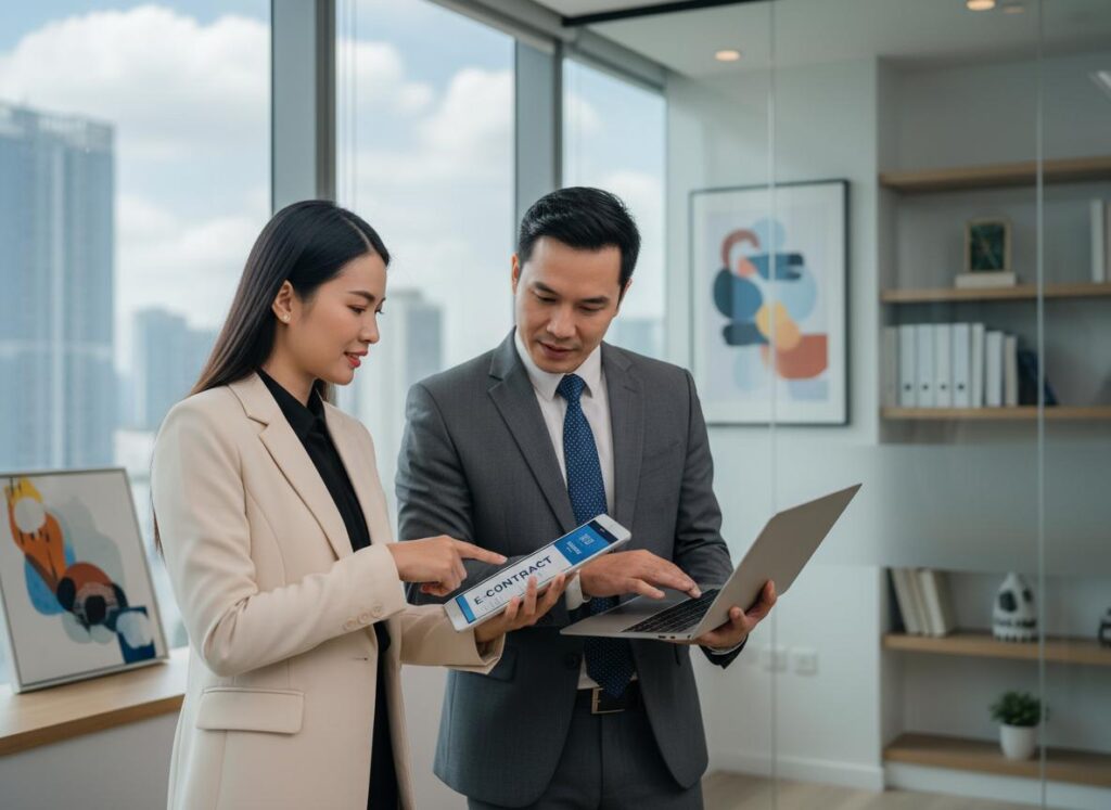 Hợp đồng điện tử có hợp pháp không? Giá trị pháp lý & điều kiện hiệu lực.